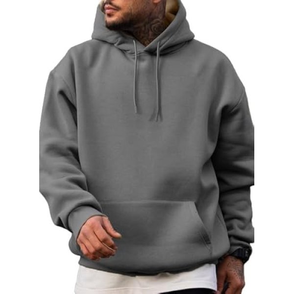 Men's Casual Cotton Hooded Collar Drawstring Hoodies