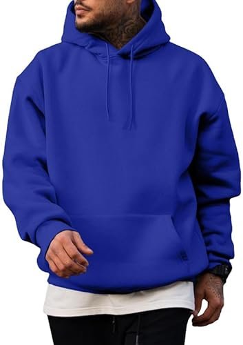 Men's Casual Cotton Hooded Collar Drawstring Hoodies - Image 3