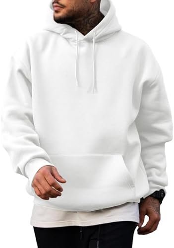 Men's Casual Cotton Hooded Collar Drawstring Hoodies - Image 5