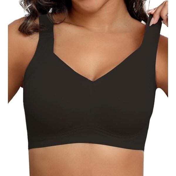 PoseFree Womens Seamless Wireless Supportive Bra Push Up Comfort Soft Underwear
