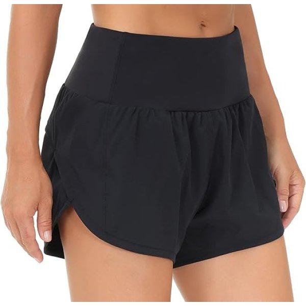 THE GYM PEOPLE Womens High Waisted Running Shorts