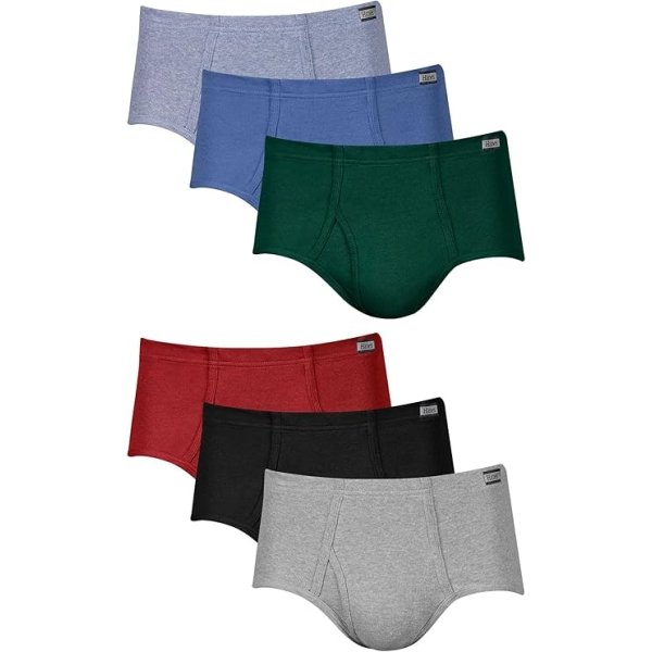 Hanes Men's Underwear Briefs, Mid-Rise, Moisture-Wicking, 6-Pack