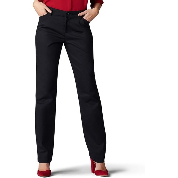 Lee Women's Wrinkle Free Relaxed Fit Straight Leg Pant