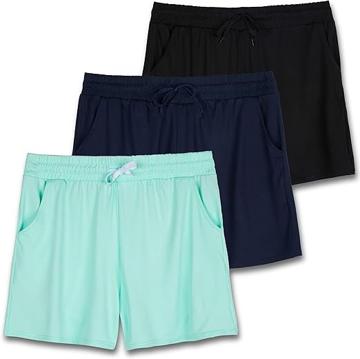 Real Essentials 3 Pack: Womens Ultra-Soft Athletic Shorts