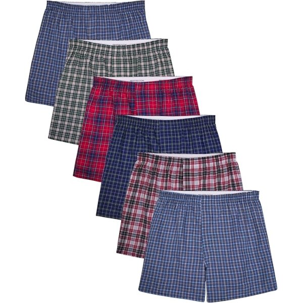 Fruit of the Loom Men's Tag Free Woven Boxer Shorts