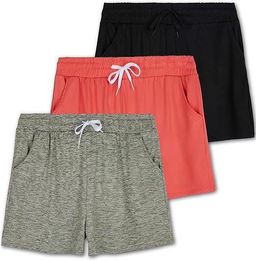 Real Essentials 3 Pack: Womens Ultra-Soft Athletic Shorts - Image 2