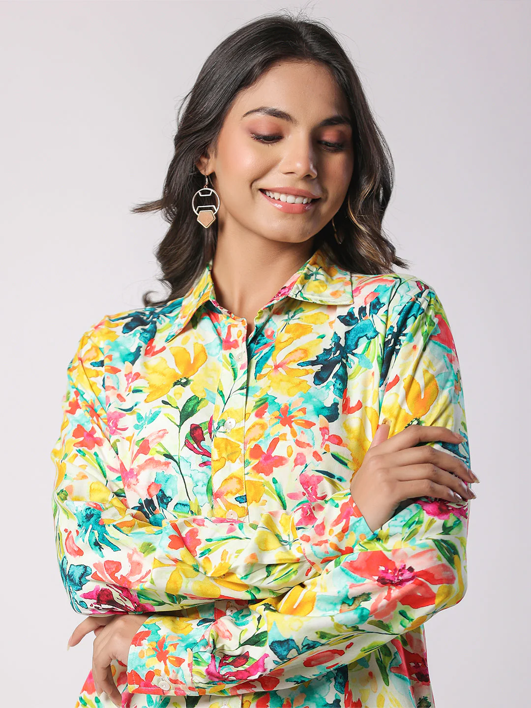 Multi Botanic Printed Modal Co-ord Set For Women - Image 5