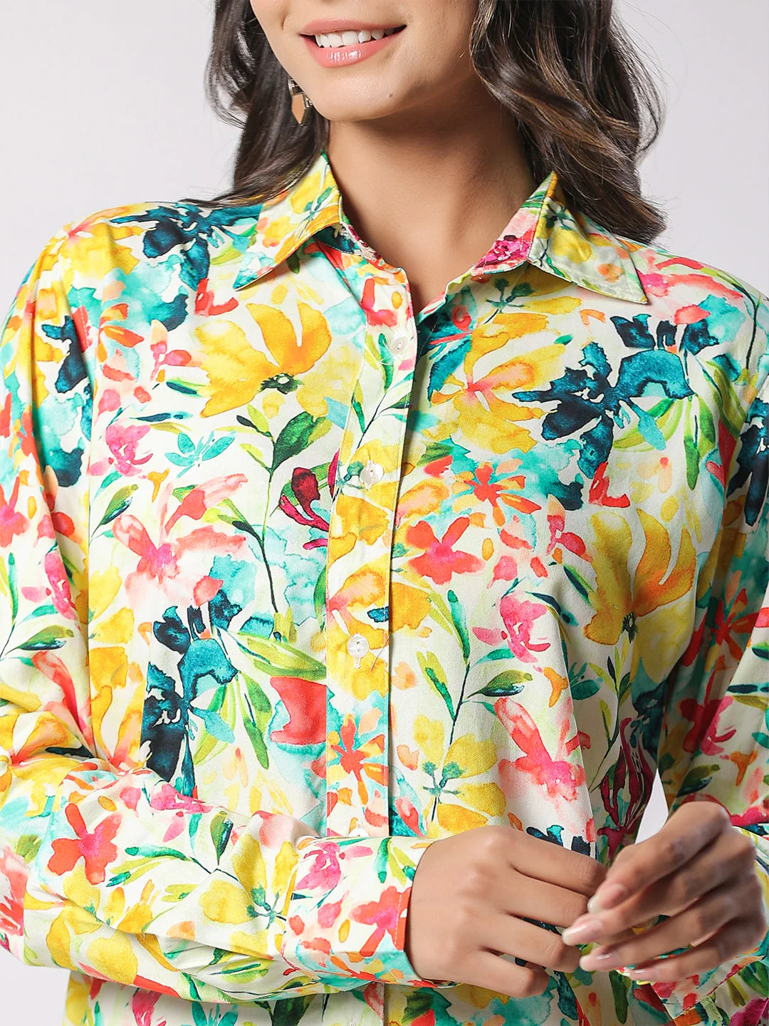 Multi Botanic Printed Modal Co-ord Set For Women - Image 3