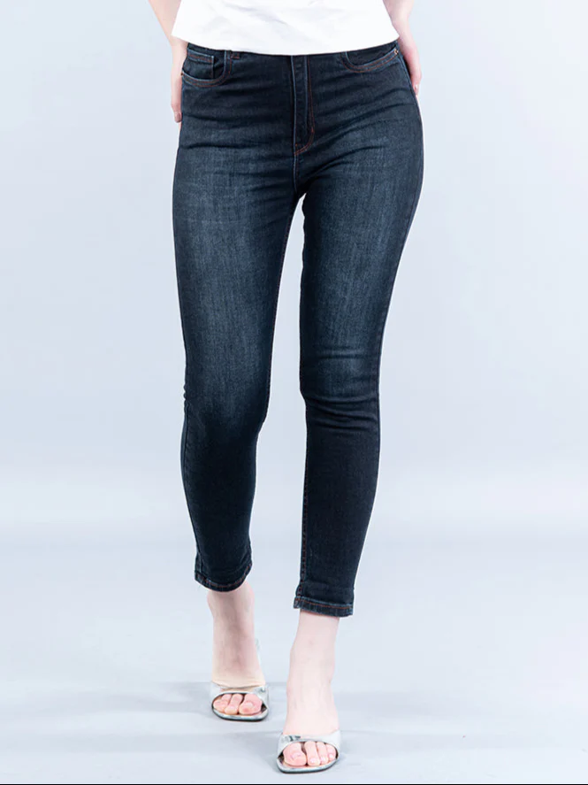 Classic Dark Blue Skinny Fit Jeans For Women