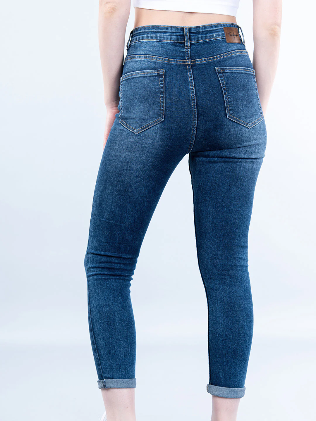 Mid Blue Skinny Fit Jeans For Women - Image 5